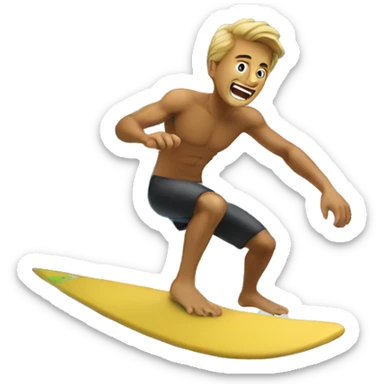 Guy surfing massive wave sticker