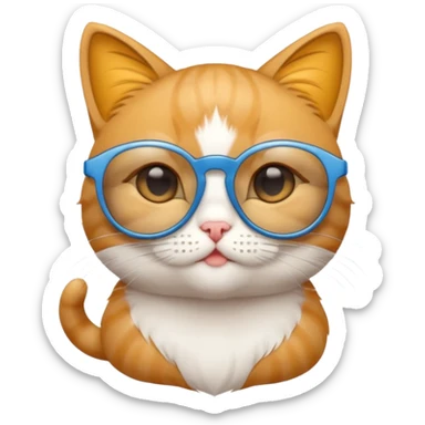 Chat mignon avec des lunettes de soleil  sticker