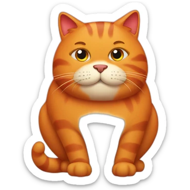 Red fat cat pooping sticker