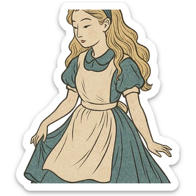 ukiyo-e style Alice character sticker