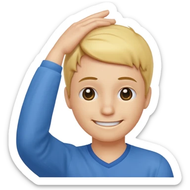 smiley putting hand on front of forehead sticker