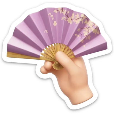 hand with Japanese fan sticker