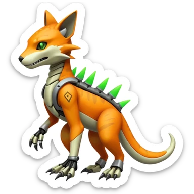 Pretty Cyberpunky Cool Marowak-Feline-hybrid (full body) sticker