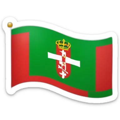 Bandera de euskadi con los colores fondo rojo y una cruz blanca y una x verde sticker