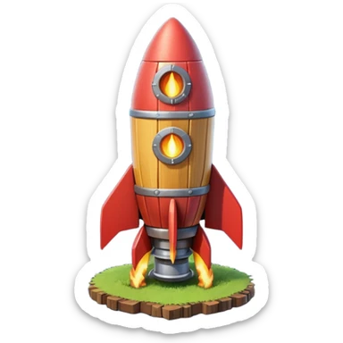 A Rocket Made Of Wood And Scrap Metal In A Clash Of Clans Aesthetic sticker