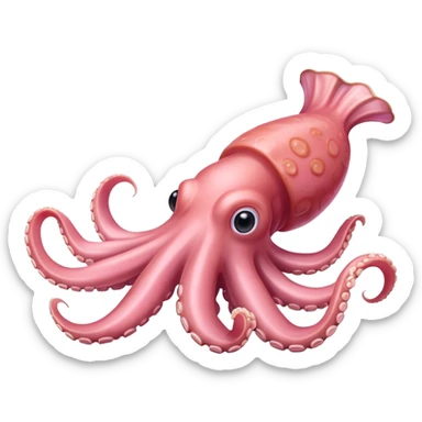 Calamar rosa sticker