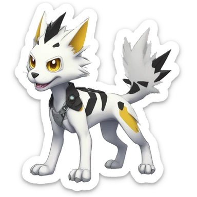 cute cool edgy sharp punk Digimon-Fakemon-animal full body sticker