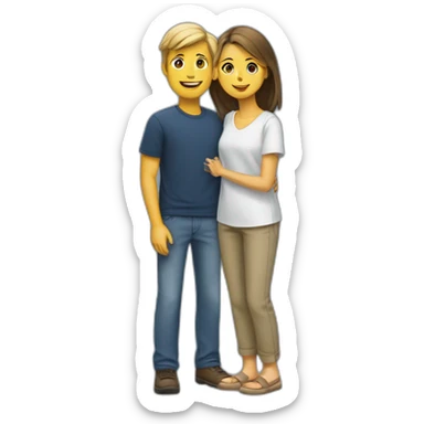 Un garçon et une fille qui se câlinent sticker