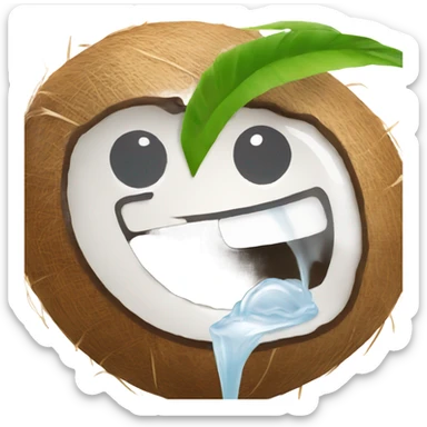 coconut with coconut water sticker