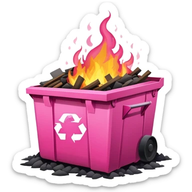 Pretty Pink dumpster fire sticker