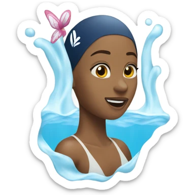 A women swimming butterfly stroke sticker