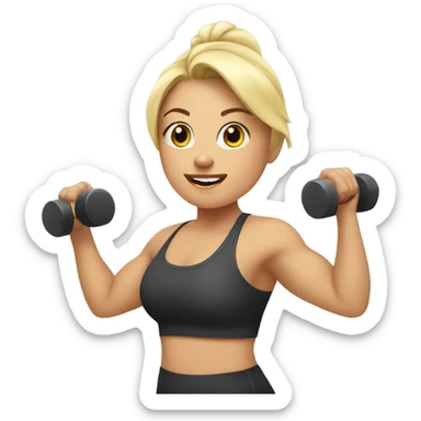 Chubby blonde girl workout sticker