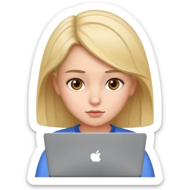 girl use laptop sticker