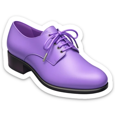 A 3D cartoon lavender-purple Formal shoes with soft texture,  and smooth reflections, isolated on plain background, Memoji-style. sticker