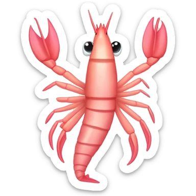 Shrimp from Shark Tail with a pink bow coquette  sticker