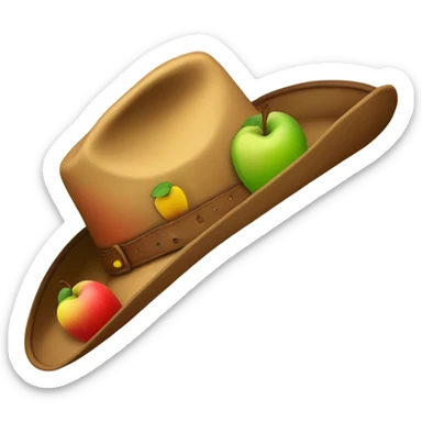 Cowboy hat with apples sticker