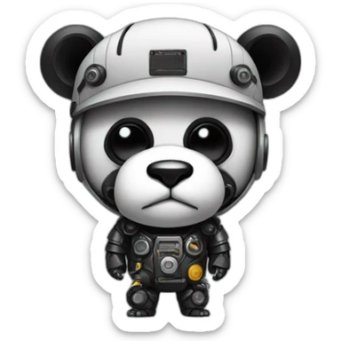 robot panda gangsta sticker