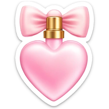 Pastel Pink heart shaped perfume with bow sticker