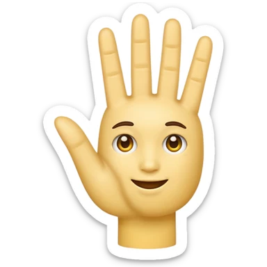 emoji holding 3 fingers up on one hand just face sticker