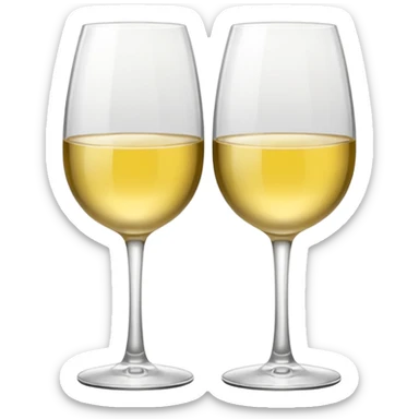 two white wine modern glasses toasting sticker
