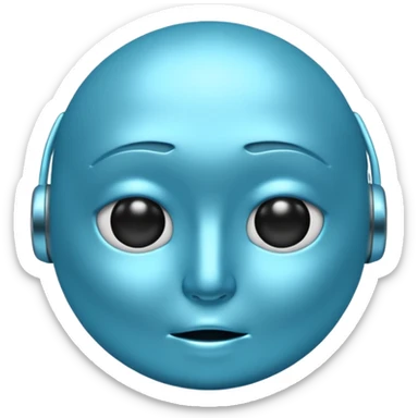 "blue 3D side eye emoji, sigma judging look, cold phonk style, high detail" sticker