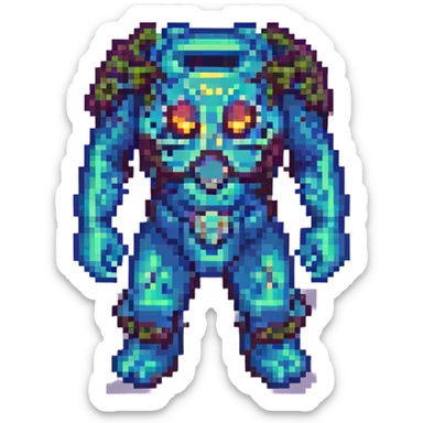 mutant, pixel art style sticker