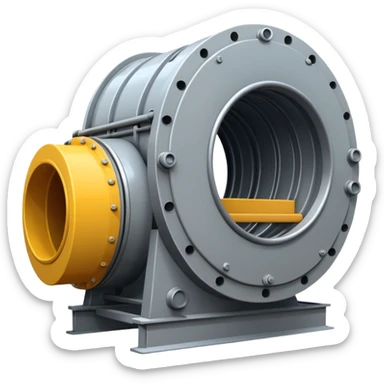 Emoji-style illustration of a tunnel boring machine, flat vector look, bold outlines, minimal details, no background sticker