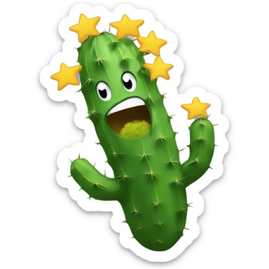 Um cacto chorando  sticker