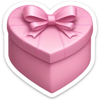frilly pastel pink heart-shaped box of chocolates with a bow sticker