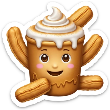 Now make, a Marshmellow churro emoji. Like, mixed together. sticker
