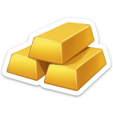 3 cartoon gold bars sticker