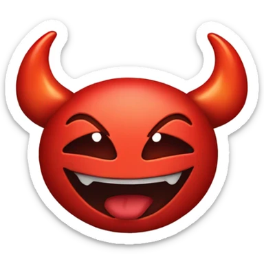 😄 with devil horns and red sticker