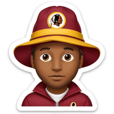Washington Redskins hat on a man emoji sticker