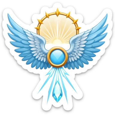 wings emblem holy saint light blue sticker