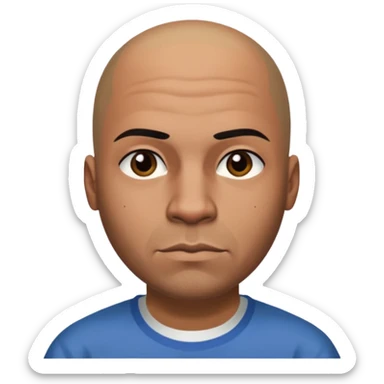 CJ From the game GTA SAN ANDRES Bald, straight jaw and slightly thick eyebrows sticker
