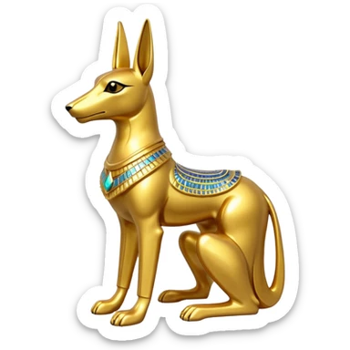 Golden Sparkly Shiny glittery Gold Anubis Statue sticker