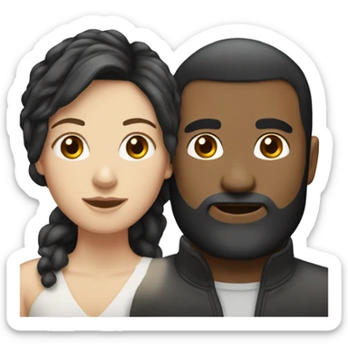 White woman bond hair with White man Black hair sticker