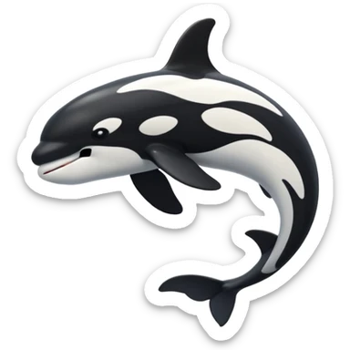 Make an orca swimming powerfully sticker