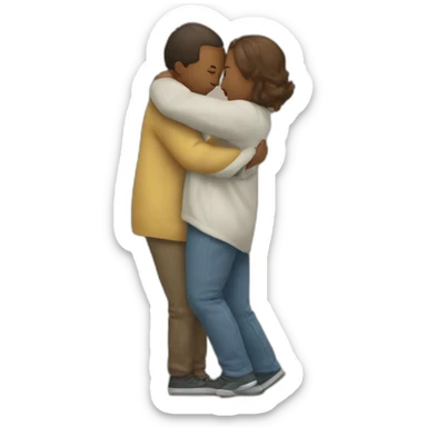 Deux personne qui se font un calin sticker