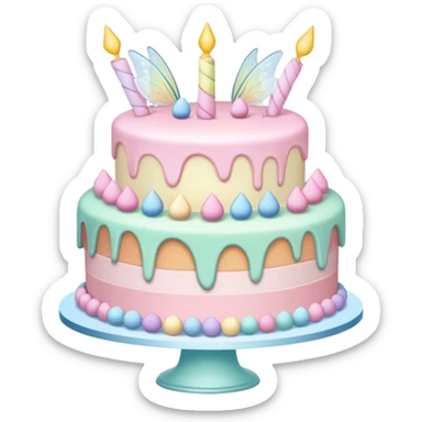 Fairy pastel cake sticker