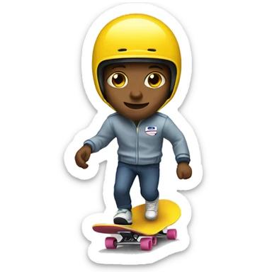 Race car driver driving a skateboard  sticker