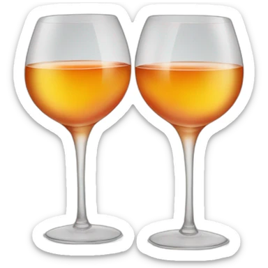 Two glasses of orange wine are clinking sticker