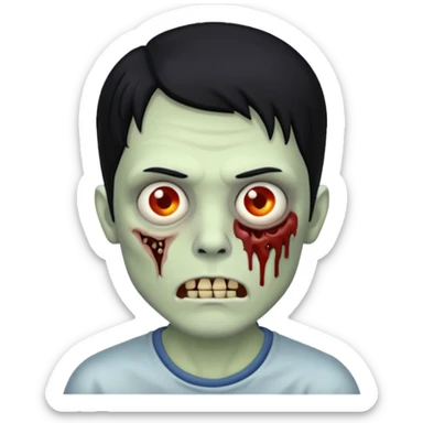 Zombie masculino com cabelo preto  sticker