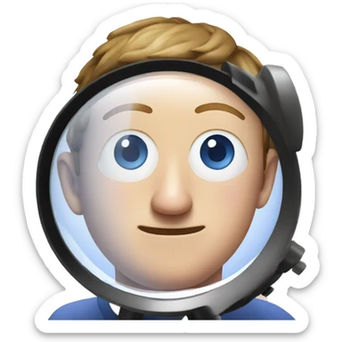 Mark zuckerberg with a magnifier sticker