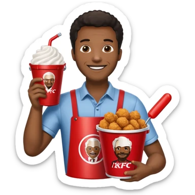 Black man with kfc bucket and dildo sticker