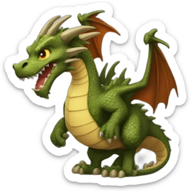 Dragon in castle sticker