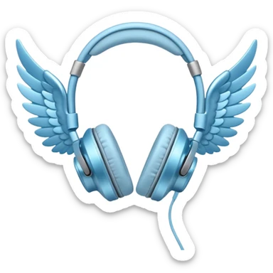 light blue headphones with wings sticker