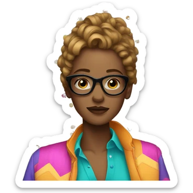 a fashion and colorful person  sticker