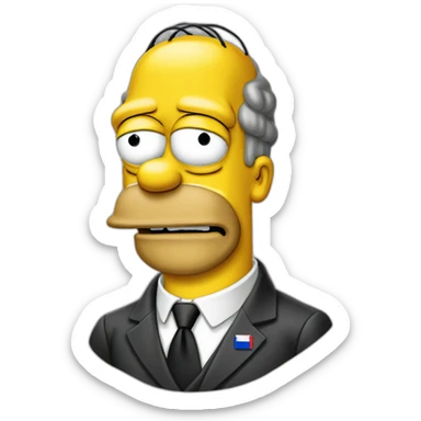 Homer Simpson french president sticker