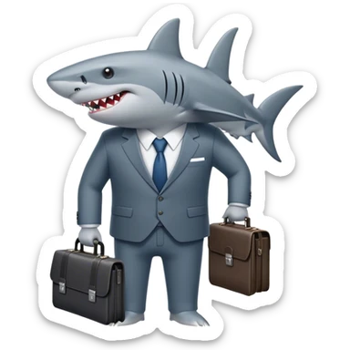 акула бизнеса с портфелем sticker